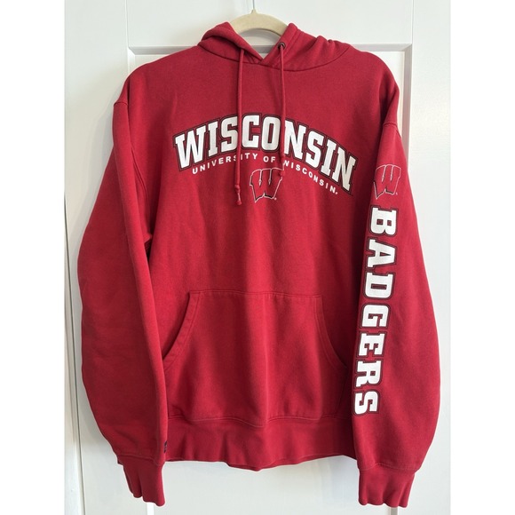 Jansport Other - Vintage‎ Wisconsin Badgers Sleeve Graphic Spell Out Hoodie Sweatshirt Size Large